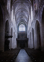 Image showing Inside of a creepy old church