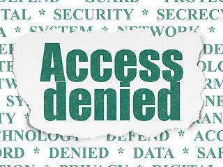 Image showing Privacy concept: Access Denied on Torn Paper background