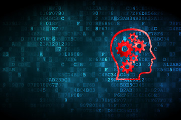 Image showing Business concept: Head With Gears on digital background