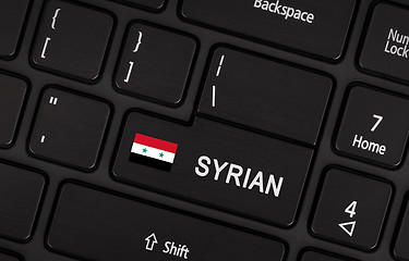 Image showing Enter button with flag Syria - Concept of language