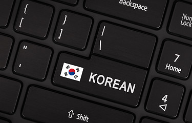 Image showing Enter button with flag South Korea - Concept of language