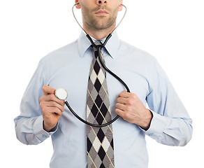 Image showing Doctor with stethoscope, isolated