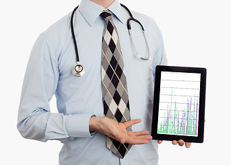 Image showing Doctor holding tablet - Graph