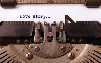 Image showing Vintage typewriter - Love story