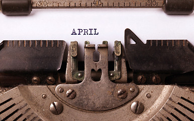 Image showing Old typewriter - April
