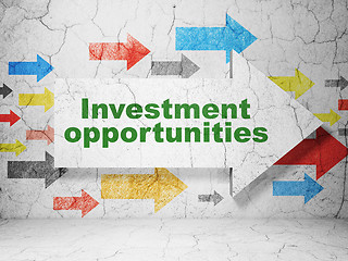 Image showing Business concept: arrow with Investment Opportunities on grunge wall background