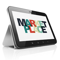 Image showing Marketing concept: Tablet Computer with Marketplace on  display