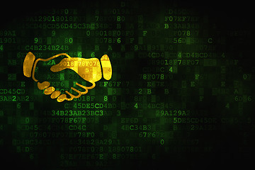 Image showing Business concept: Handshake on digital background