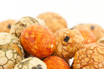 Image showing Japanese sweets beans (nuts) with colored sugar coat,