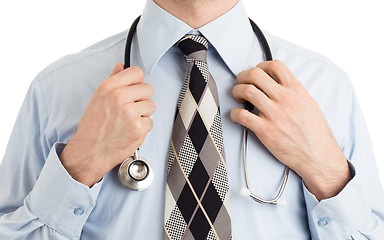 Image showing Doctor with stethoscope, isolated