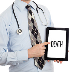 Image showing Doctor holding tablet - Death