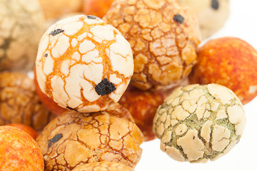 Image showing Japanese sweets beans (nuts) with colored sugar coat,