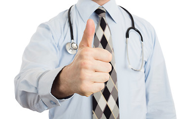 Image showing Male doctor showing thumbs up