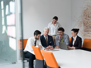 Image showing business people group on meeting at modern startup office