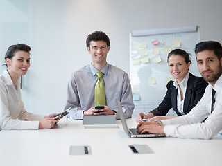 Image showing group of young business people  on meeting at modern startup off