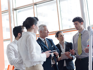 Image showing business leader making presentation and brainstorming