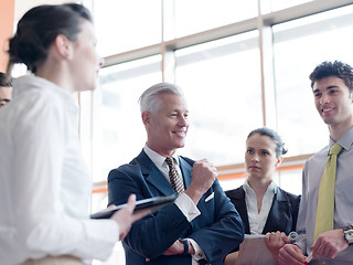 Image showing business leader making presentation and brainstorming