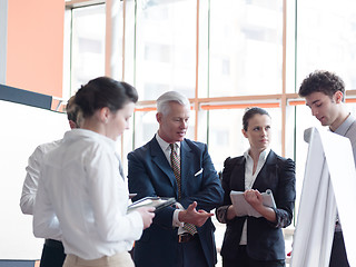 Image showing business leader making presentation and brainstorming