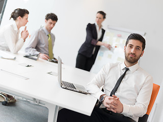 Image showing portrait of young modern arab business man  at office