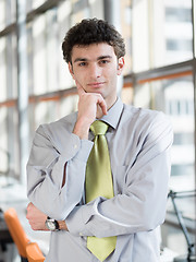 Image showing portrait of young business man at modern office