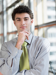 Image showing portrait of young business man at modern office