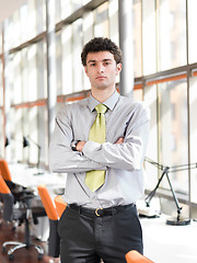 Image showing portrait of young business man at modern office