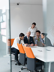 Image showing business people group on meeting at modern startup office