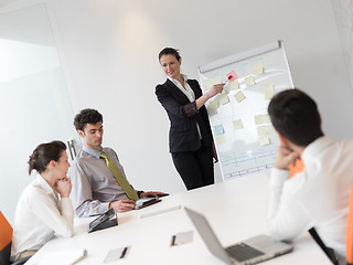 Image showing group of young business people  on meeting at modern startup off