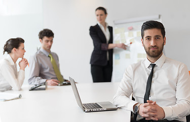 Image showing portrait of young modern arab business man  at office