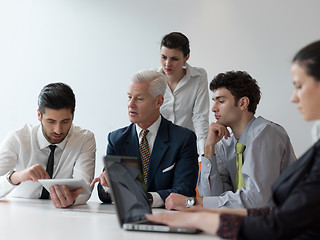 Image showing business people group on meeting at modern startup office