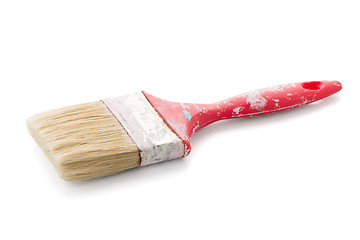 Image showing Red used paint brush