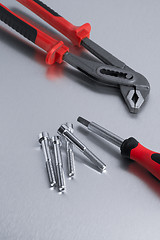 Image showing Spanner tool and screws