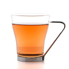 Image showing Glass cup of black tea