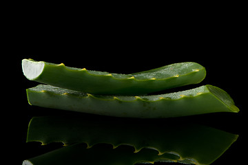 Image showing Sliced aloe leaf