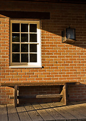 Image showing Brick, Bench and a Window