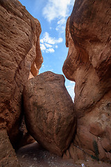 Image showing Scenic landscape in Dades Gorges, Atlas Mountains, Morocco