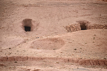 Image showing Nomad caves in Atlas Mountains, Morocco