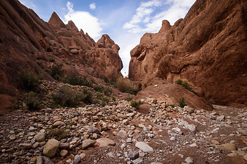 Image showing Scenic landscape in Dades Gorges, Atlas Mountains, Morocco