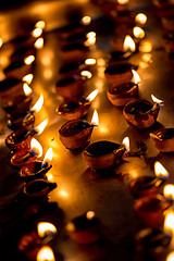 Image showing Burning candles in the Indian temple.