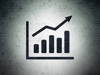 Image showing News concept: Growth Graph on Digital Paper background