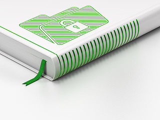 Image showing Finance concept: closed book, Folder With Lock on white background