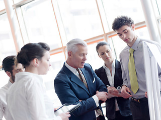 Image showing business leader making presentation and brainstorming