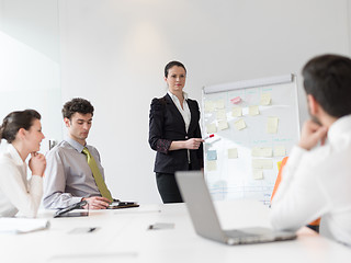 Image showing group of young business people  on meeting at modern startup off