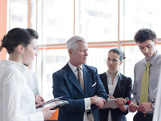 Image showing business leader making presentation and brainstorming