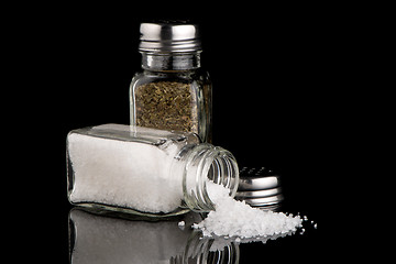 Image showing  Salt and oregano shakers