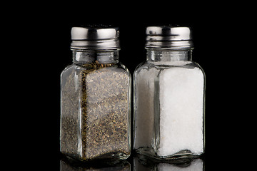 Image showing  Salt and oregano shakers