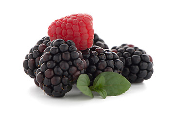 Image showing Raspberry with blackberry 