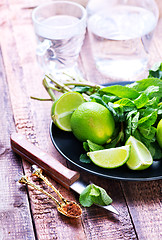 Image showing mint and fresh limes