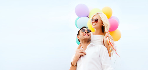 Image showing couple with colorful balloons