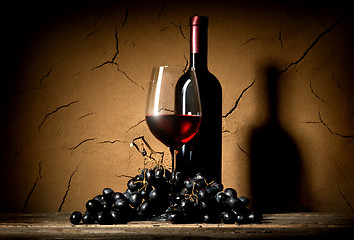 Image showing Wine in clay cellar